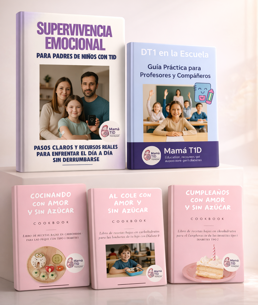 21. Pack Total DT1: 3 Recetarios + Kit Escuela + Manual Supervivencia Emocional
