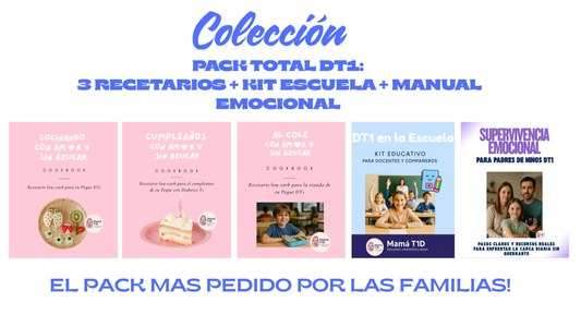 21. Pack Total DT1: 3 Recetarios + Kit Escuela + Manual Supervivencia Emocional